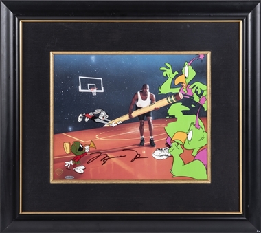 Michael Jordan Signed 24 x 28 Framed Space Erase Signed Animation Cel (JSA)